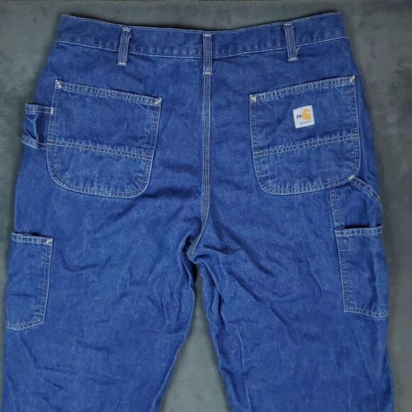 Carhartt FR Jeans Mens 36x36 Blue Denim Flame Resistant Workwear Pants CAT 2 - Picture 10 of 15
